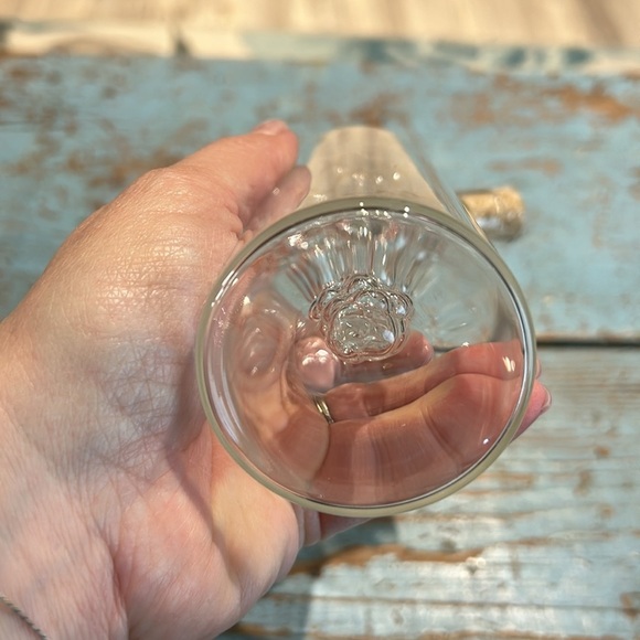 Glass Olive Oil and Vinegar Cruet separator 2 Spout, Grapes hand blown in /out - Picture 3 of 4